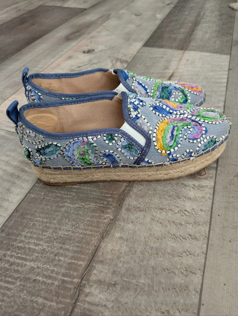SAM EDELMAN Women's 6  Carrin Multi Color Embroidered Paisley Espadrilles